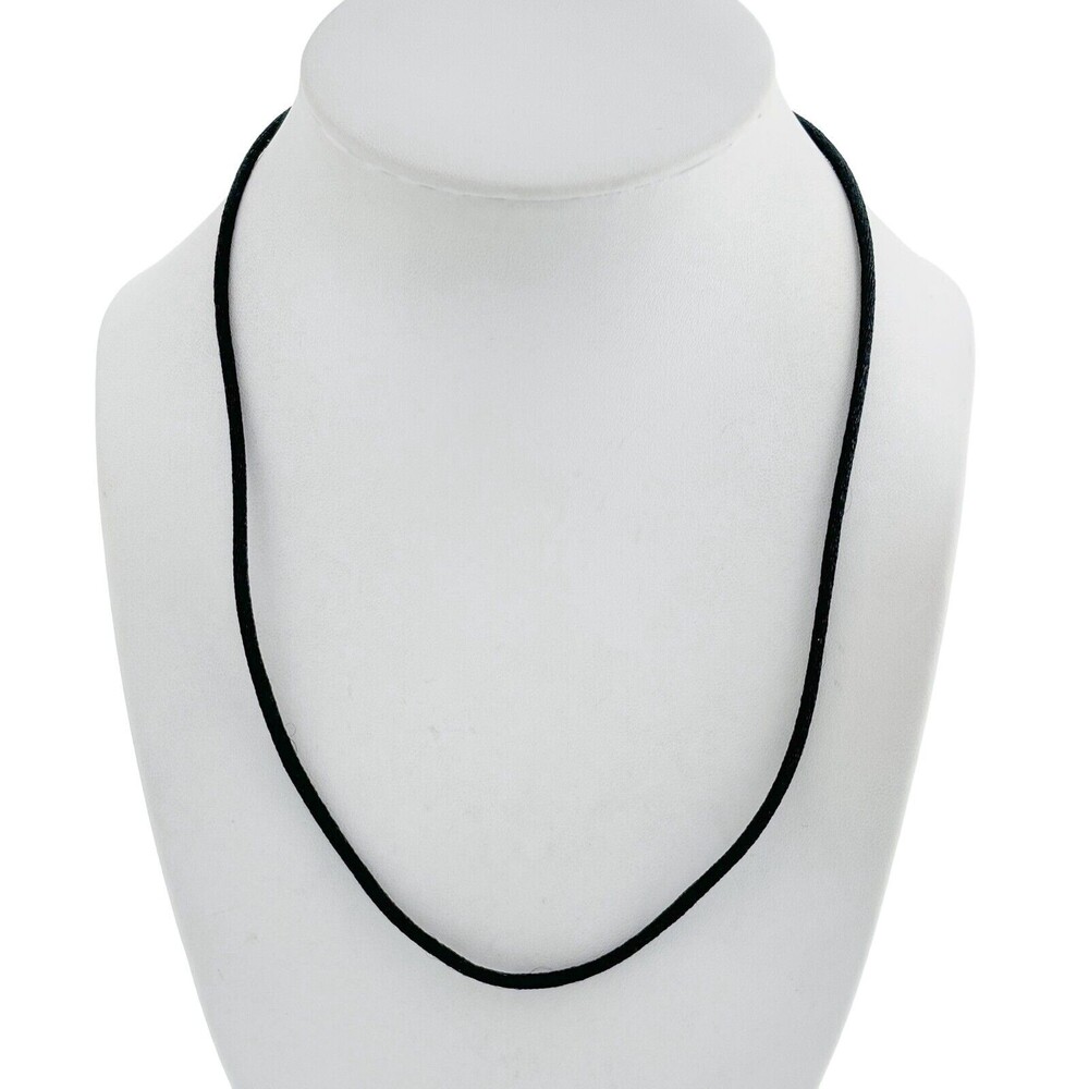 Vintage Sterling Silver 925 Black Corded Necklace 17.5"-18.5"